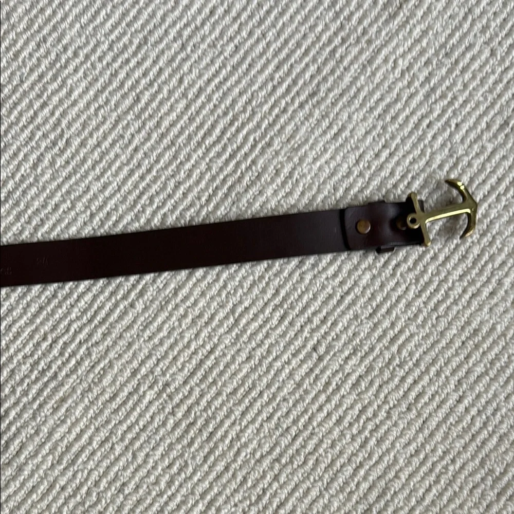 Boys Vineyard Vines Brown Leather Anchor Belt size 24